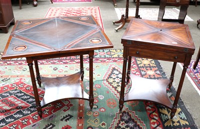 Lot 1510 - A Pair of Reproduction Envelope Card Tables,...