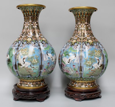 Lot 136A - A Pari of Chinese Cloisonne Vases, 20th...