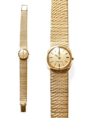 Lot 444 - A Lady's 9 Carat Gold Omega Wristwatch, with...