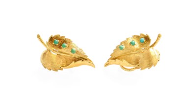 Lot 40 - A Pair of 18 Carat Gold Turquoise Earrings,...