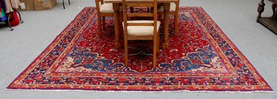 Lot 1297 - Mashad Carpet, the raspberry floral field...