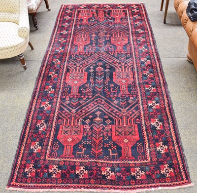 Lot 1280 - Baluch Rug, the field with a one-way design of...