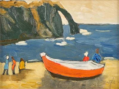 Lot 564 - Stephanie Dingle (1926-2017) "Figure and boat,...