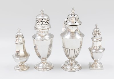 Lot 67 - Four Various Silver Casters or Pepperettes,...