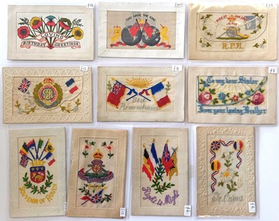 Lot 161 - Silk Postcards. A quantity of 79 silk...