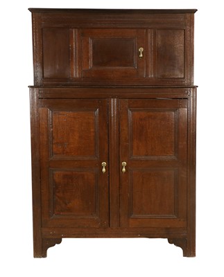 Lot 8 - A Mid 18th Century Joined Oak Cupboard, of...