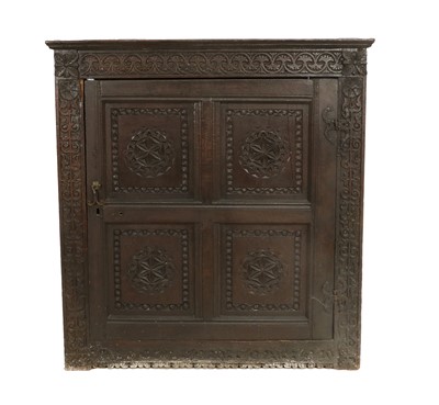 Lot 10 - An 18th Century Joined Oak Cupboard, with...