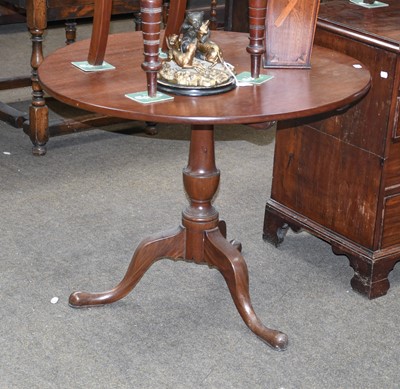 Lot 1256 - A George III Mahogany Snap Top Table, on...