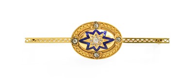 Lot 39 - A Diamond and Enamel Brooch, the yellow dome...