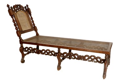 Lot 256 - A Charles II Walnut and Cane Day Bed, late...