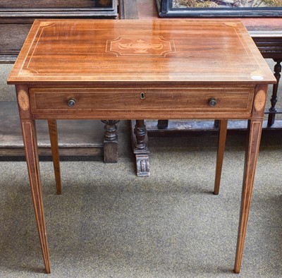 Lot 1416 - A 19th Century Inlaid Mahogany Side Table, in...