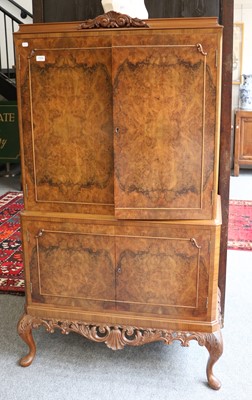 Lot 1500 - A Burr Walnut Cocktail Cabinet, 1st half of...