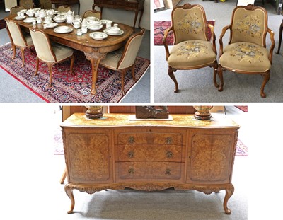 Lot 1498 - A Burr Walnut Dining Suite, 1st half of the...