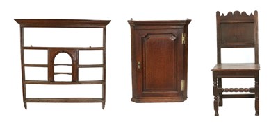 Lot 182 - A George II Oak and Mahogany-Crossbanded Delft...