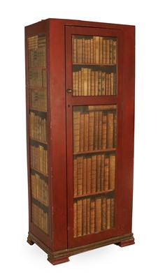 Lot 175 - A 20th Century Red Painted Hall Cupboard, the...