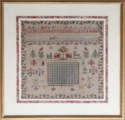 Lot 89 - An Alphabet and Multiplication Sampler, worked...