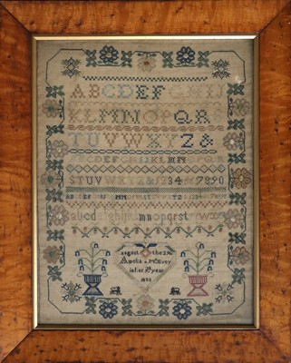 Lot 224 - A Decorative Alphabet Sample, worked by Amelia...