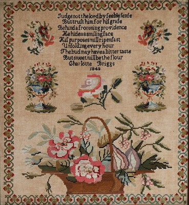 Lot 78 - A Woolwork Verse Sampler, worked by Charlotte...