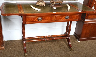 Lot 1521 - A Reproduction Inlaid Mahogany Sofa Table,...