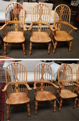 Lot 1525 - A Set of Six Reproduction Hardwood Windsor...