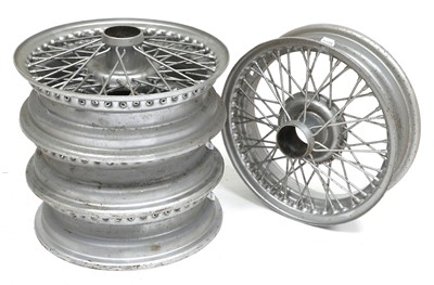 Lot 558 - A Set of Four 16' Steel Wirework Wheels,...