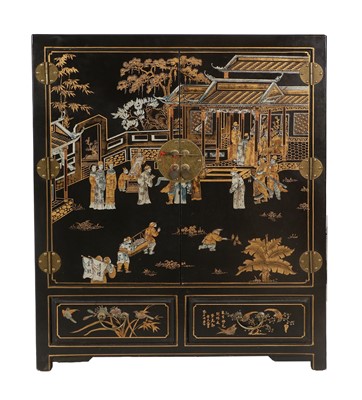 Lot 102 - A Reproduction Chinese-Style Black Lacquer and...