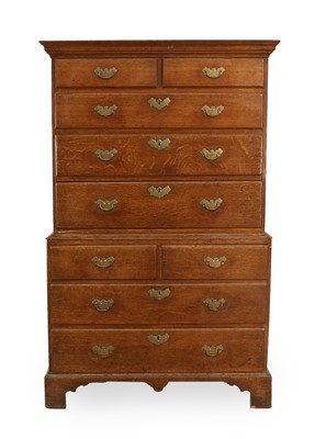 Lot 25 - A George III Oak Straight-Front Chest on Chest,...