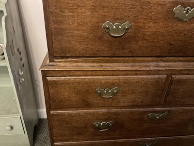 Lot 25 - A George III Oak Straight-Front Chest on Chest,...