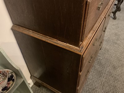 Lot 25 - A George III Oak Straight-Front Chest on Chest,...