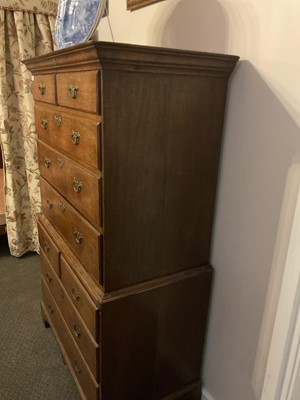 Lot 25 - A George III Oak Straight-Front Chest on Chest,...