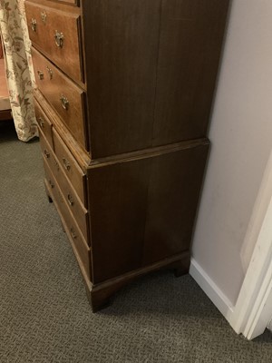 Lot 25 - A George III Oak Straight-Front Chest on Chest,...
