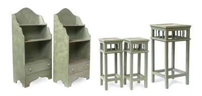 Lot 53 - The Reproduction Green-Painted Furniture,...