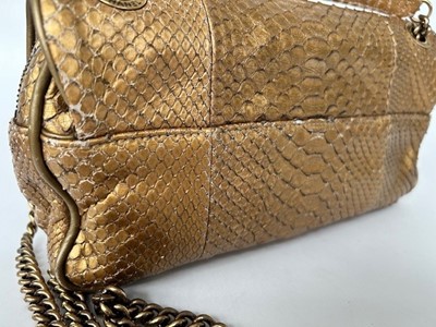 Lot 1088 - Circa 2012 Chanel Dark Gold Python Leather...