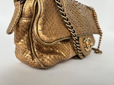 Lot 1088 - Circa 2012 Chanel Dark Gold Python Leather...