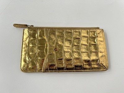 Lot 1041 - Circa 2019 Chanel Gold Crocodile Phone Pouch,...