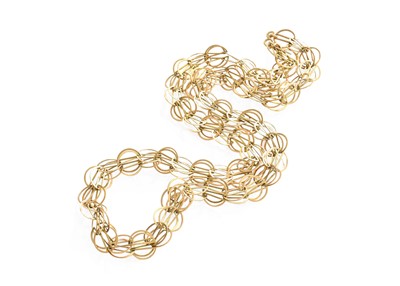 Lot 50 - A 9 Carat Gold Fancy Link Necklace, of...