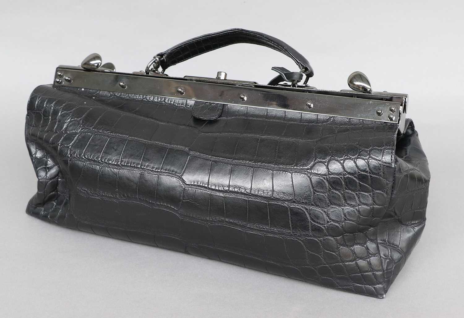 Lot 2116 - Balmain Black Croc Style Leather Gladstone...
