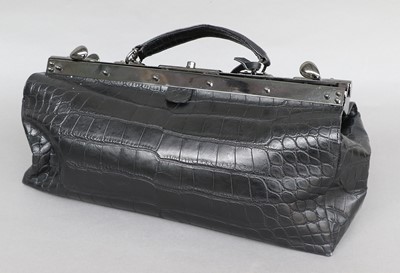 Lot Balmain Black Croc Style Leather Gladstone...