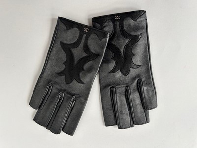 Lot 1046 - Pair of Chanel Black Soft Leather Fingerless...