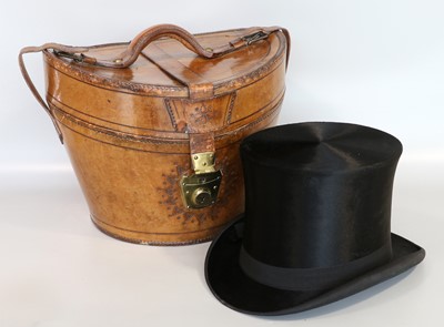 Lot 2161 - G W Holden Black Silk Top Hat in a Decorative...