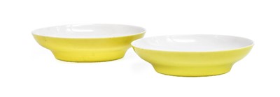 Lot 65 - A Pair of Chinese Porcelain Yellow-Ground...