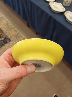 Lot 65 - A Pair of Chinese Porcelain Yellow-Ground...