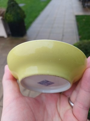 Lot 65 - A Pair of Chinese Porcelain Yellow-Ground...