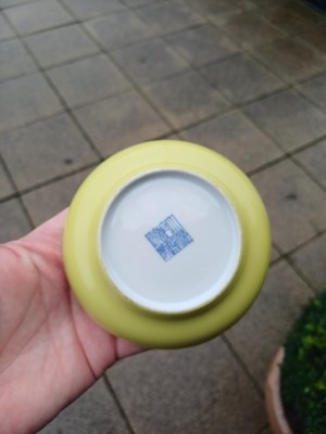 Lot 65 - A Pair of Chinese Porcelain Yellow-Ground...