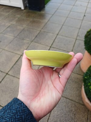 Lot 65 - A Pair of Chinese Porcelain Yellow-Ground...