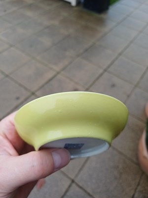 Lot 65 - A Pair of Chinese Porcelain Yellow-Ground...