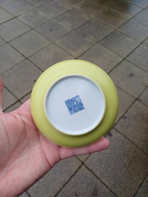 Lot 65 - A Pair of Chinese Porcelain Yellow-Ground...