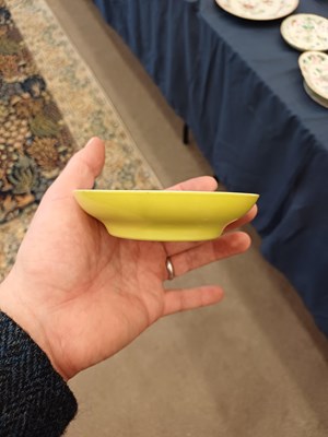 Lot 65 - A Pair of Chinese Porcelain Yellow-Ground...