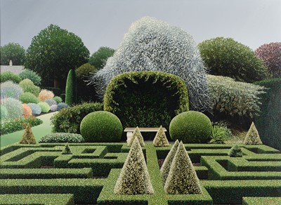 Lot 47 - M C Kidd (20th Century) Topiary garden Signed,...