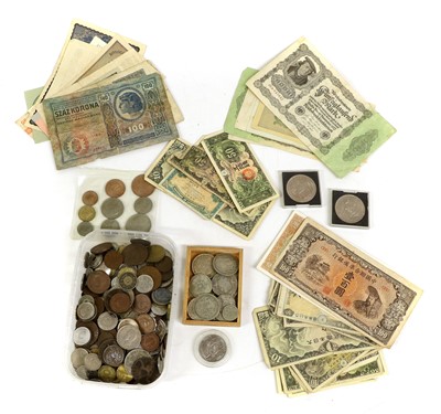 Lot 98 - Assorted World Coins and Banknotes; a nice...